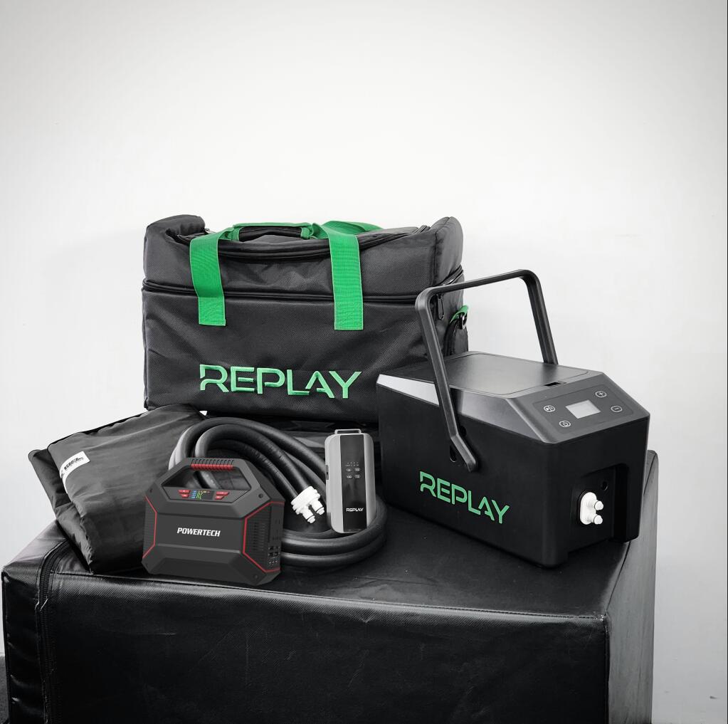 REPLAY Pro Portable - Ice Compression Therapy System with One Wrap + Air Pump + Battery Pack